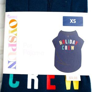 New Dog Christmas  Holiday Crew  Pet Pajamas size  XS Blue